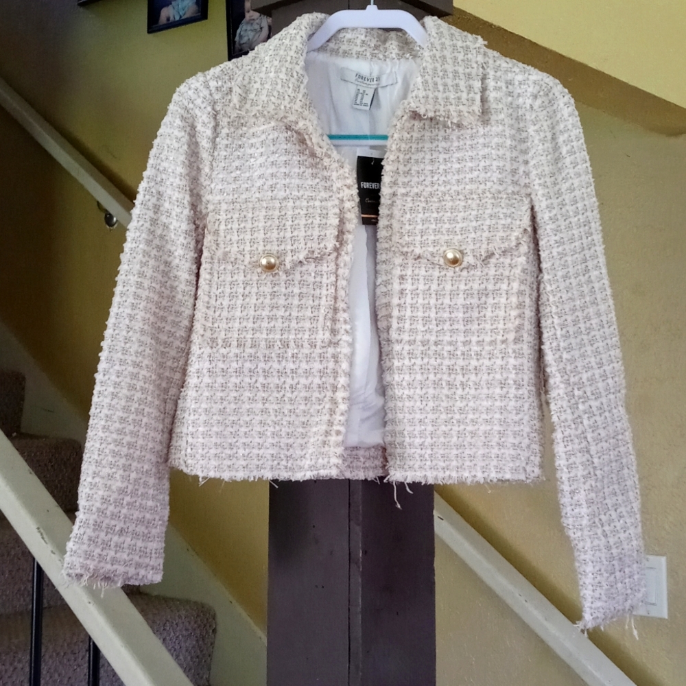 Forever 21 Contemporary Cream/Taupe Career Jacket Women's Size XS NWT